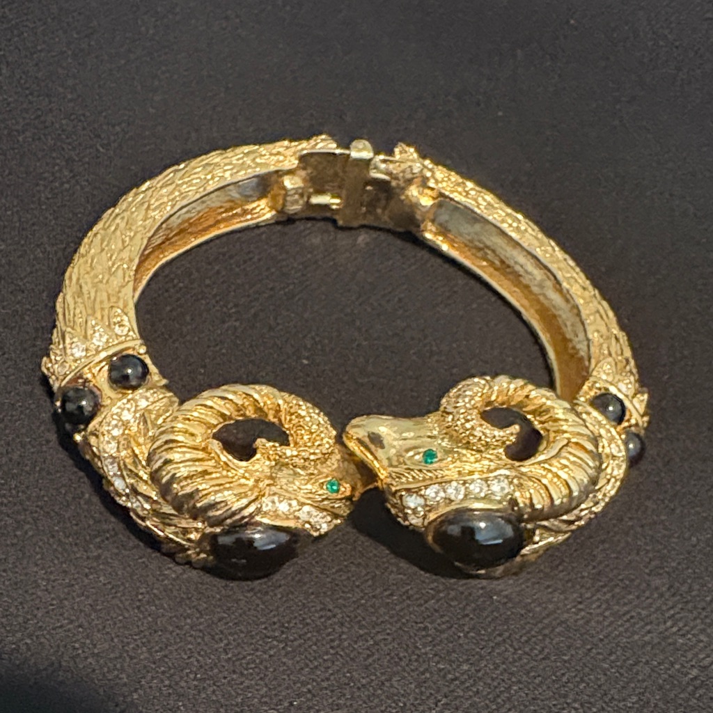 Craft Gold And Black Ram Head Bracelet